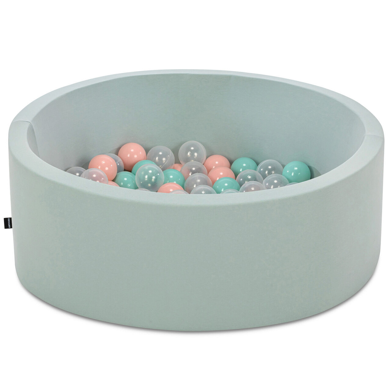 Piscina cu bile, Bubble Pops v10, 150 bile, Ø85 x 30 cm, bumbac/plastic, menta - imagine 3